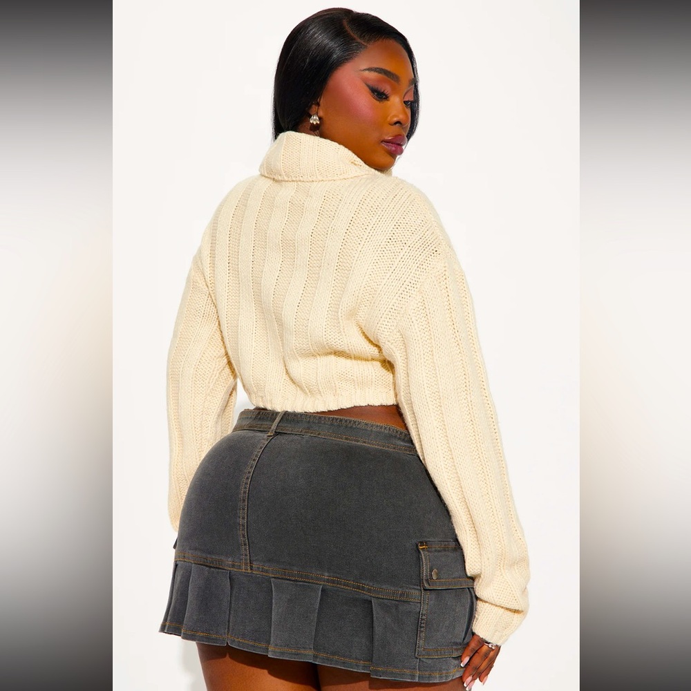 Dark Gray Pleated Mini Skirt - Picture 10 of 10